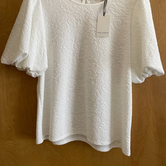 New! Green Envelope Summer Blouse - Picture 4 of 5